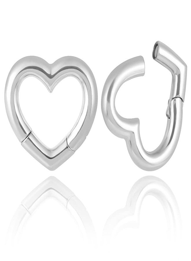 Earblity 2PCS Heart Ear Weights Piercing Ear Plugs Tunnels For Stretched Ears Lobe Hypoallergenic 316 Stainless Steel Ear Gauges Body Jewelry Stretchers 6mm (2g) - Image 1